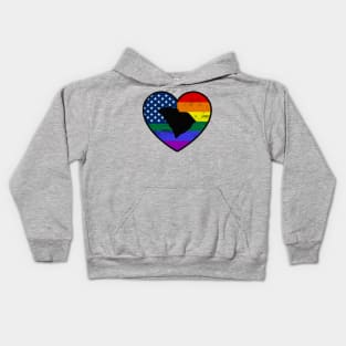 South Carolina United States Gay Pride Flag Heart Kids Hoodie